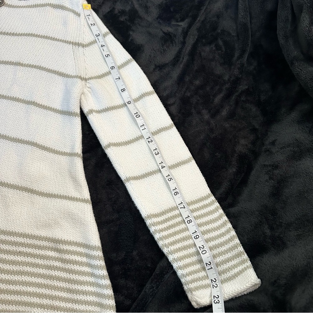Pure Handknit Striped Button Front Hoodie Cardigan Sweater Women’s S/M - Picture 9 of 13